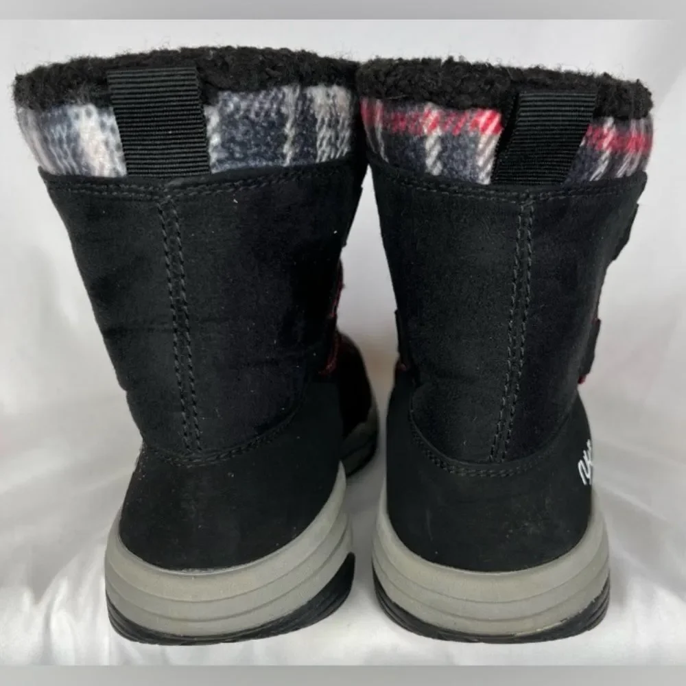 Ryka Alyssa Black Fabric Ankle Boot Shoe Faux Fur Lined Lightweight Women's 7.5M